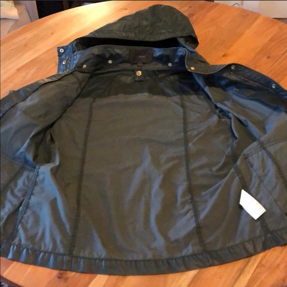 J. Crew army green rain jacket - Picture 3 of 8